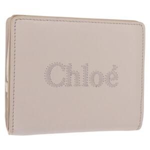 Chloe Sense Wallet Leather Ivory Auth 148477